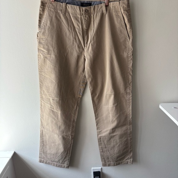 Roundtree & Yorke Mens Tan Button & Zip Straight Leg 100% cotton Pants 38x32 - Picture 1 of 8